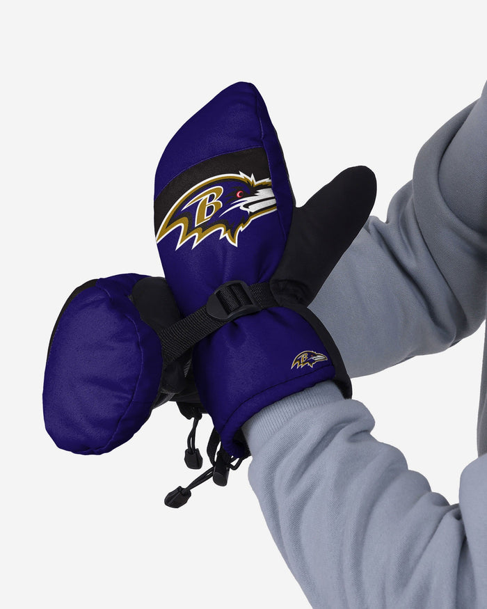 Baltimore Ravens Frozen Tundra Insulated Mittens FOCO - FOCO.com