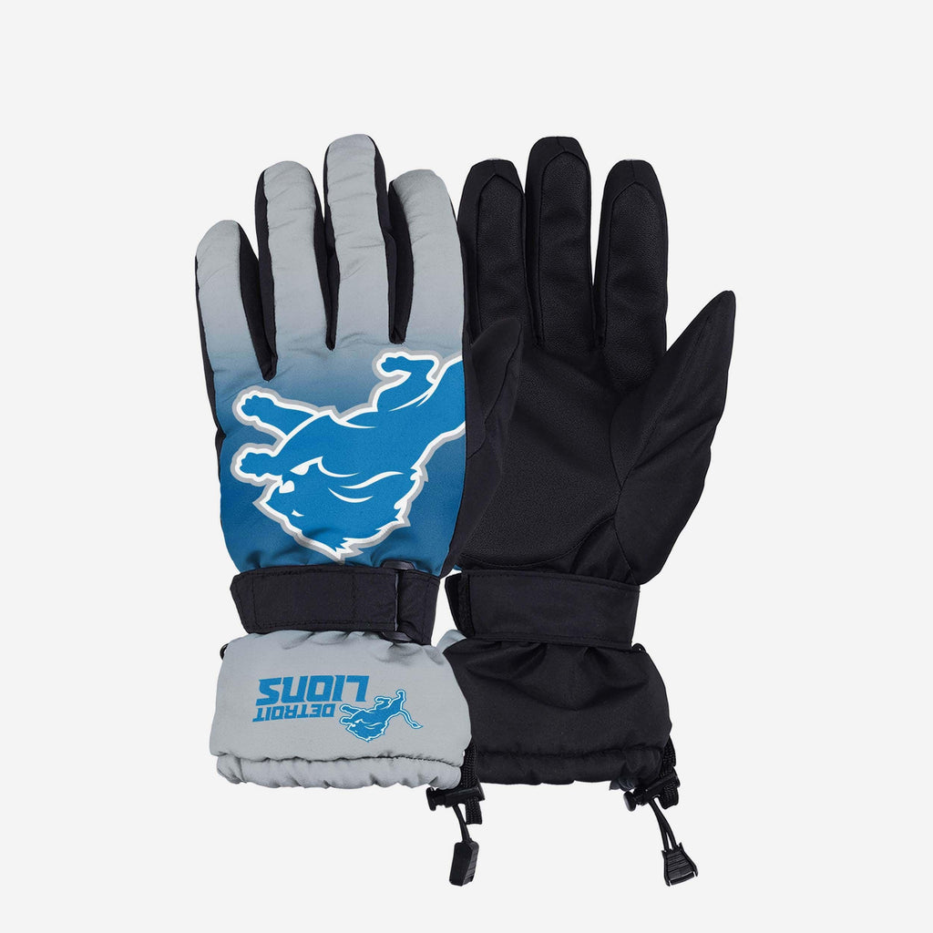 Detroit Lions Gradient Big Logo Insulated Gloves FOCO S/M - FOCO.com