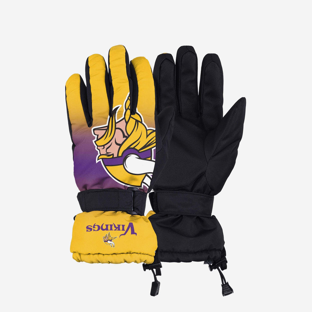 Minnesota Vikings Gradient Big Logo Insulated Gloves FOCO S/M - FOCO.com