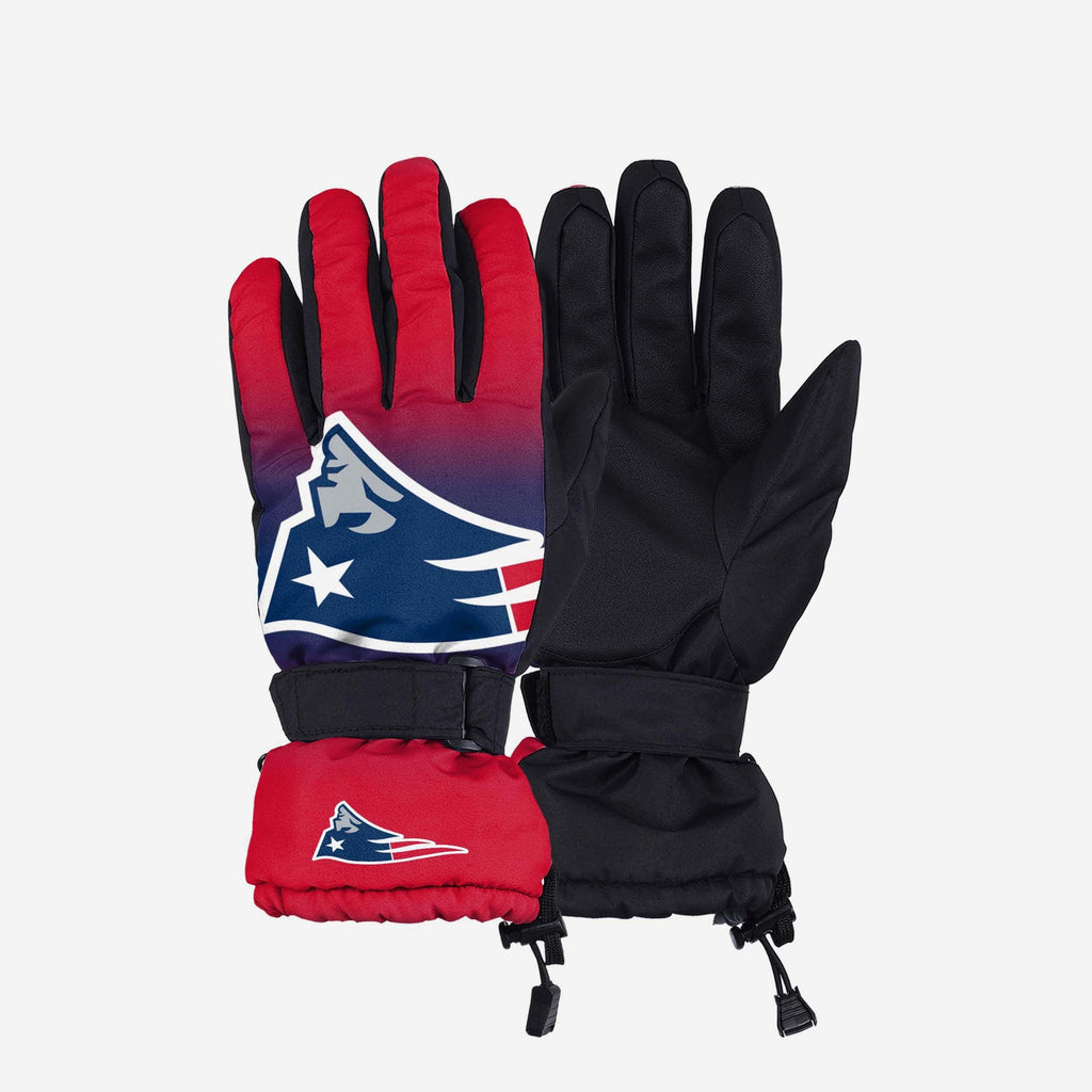 New England Patriots Gradient Big Logo Insulated Gloves FOCO S/M - FOCO.com