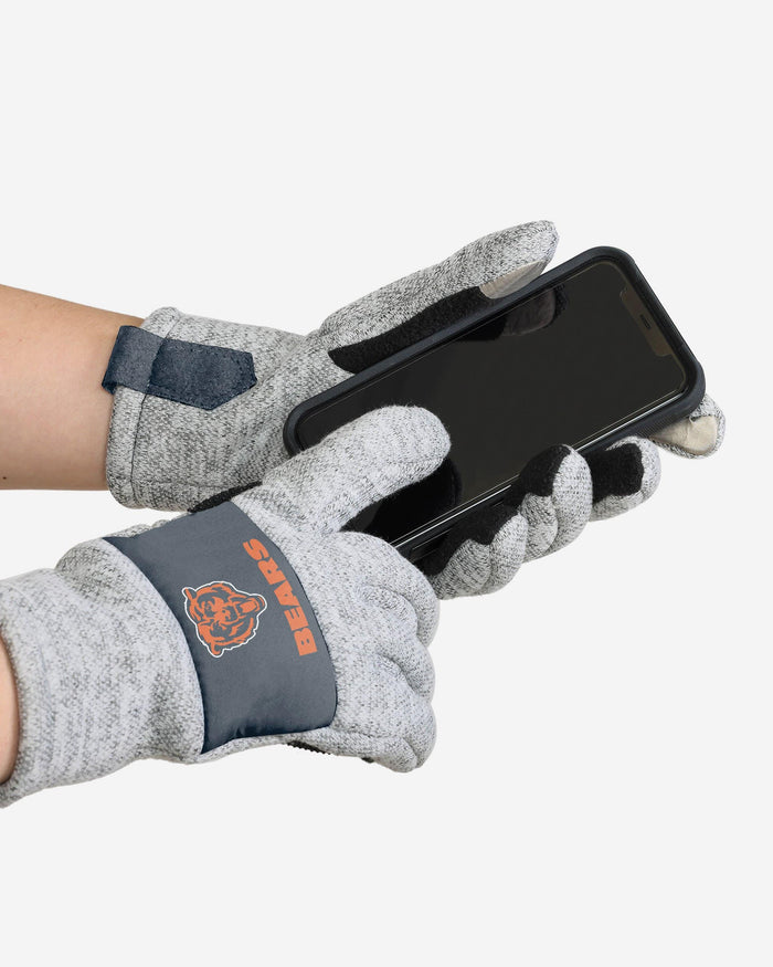 Chicago Bears Heather Grey Insulated Gloves FOCO - FOCO.com