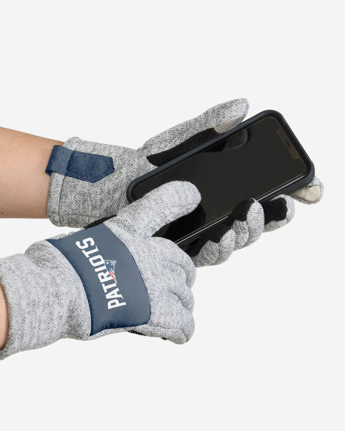 New England Patriots Heather Grey Insulated Gloves FOCO - FOCO.com