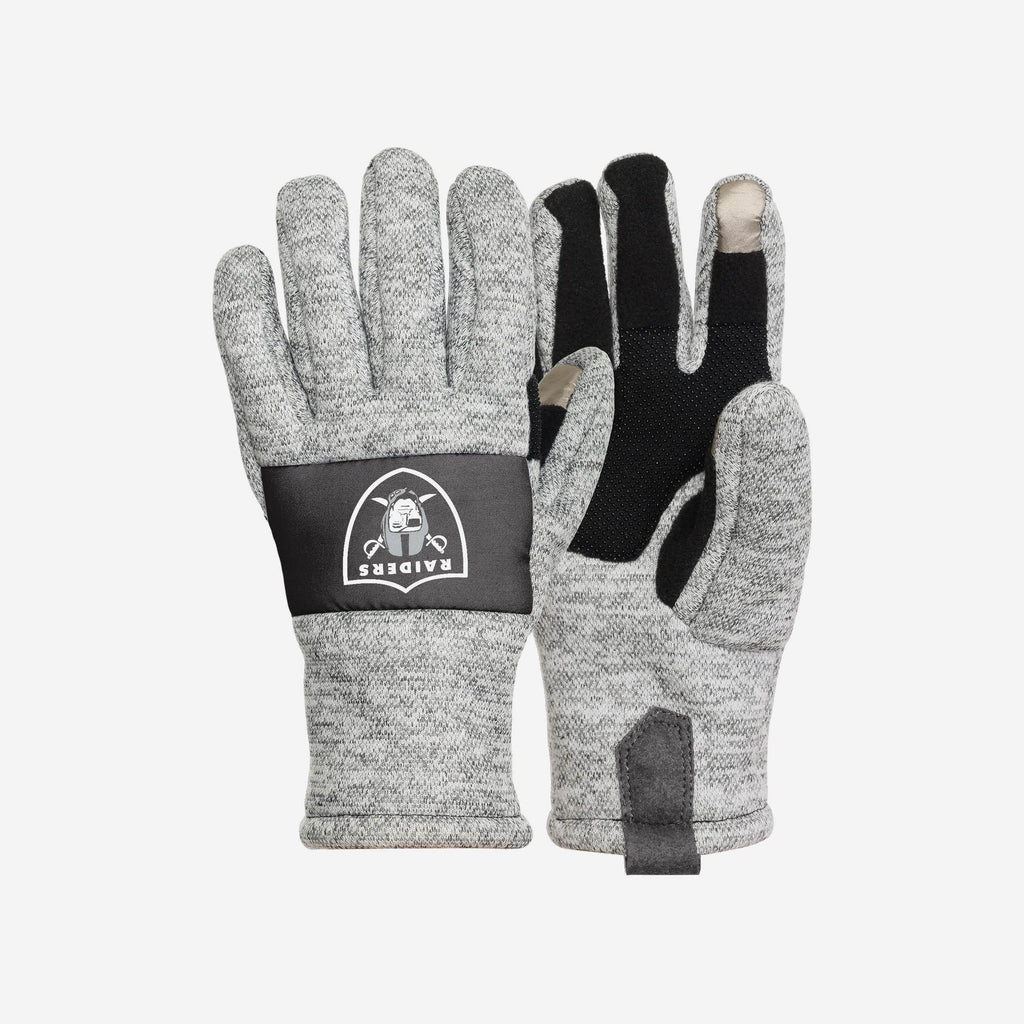 Las Vegas Raiders Heather Grey Insulated Gloves FOCO S/M - FOCO.com