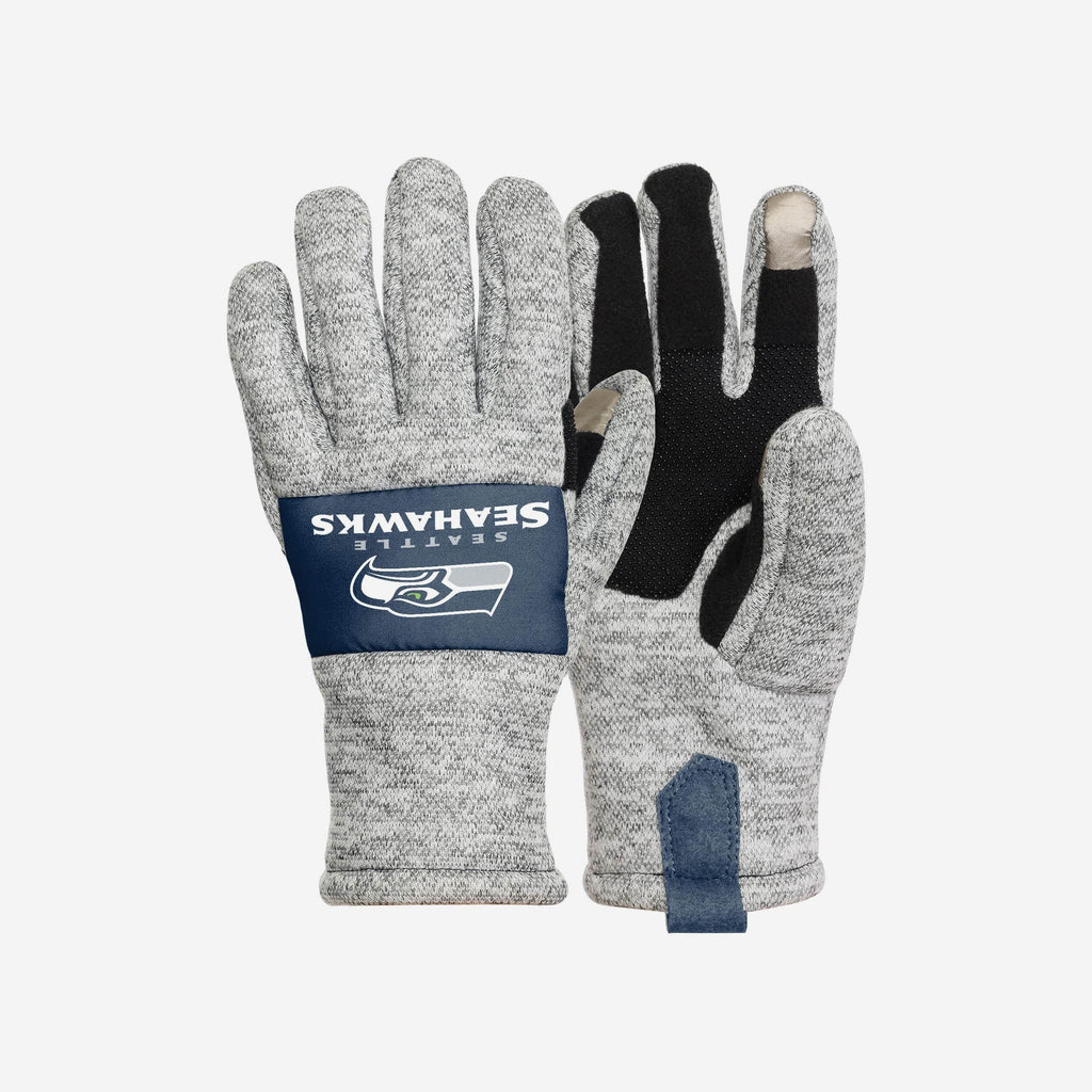 Seattle Seahawks Heather Grey Insulated Gloves FOCO S/M - FOCO.com