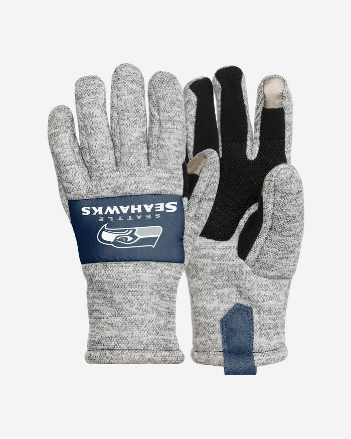 Seattle Seahawks Heather Grey Insulated Gloves FOCO S/M - FOCO.com