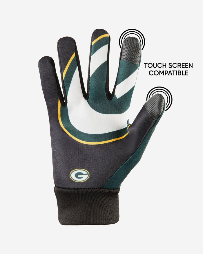 Green Bay Packers Palm Logo Texting Gloves FOCO - FOCO.com