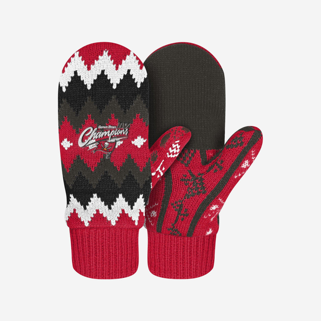 Tampa Bay Buccaneers Super Bowl LV Champions Knit Mittens FOCO - FOCO.com