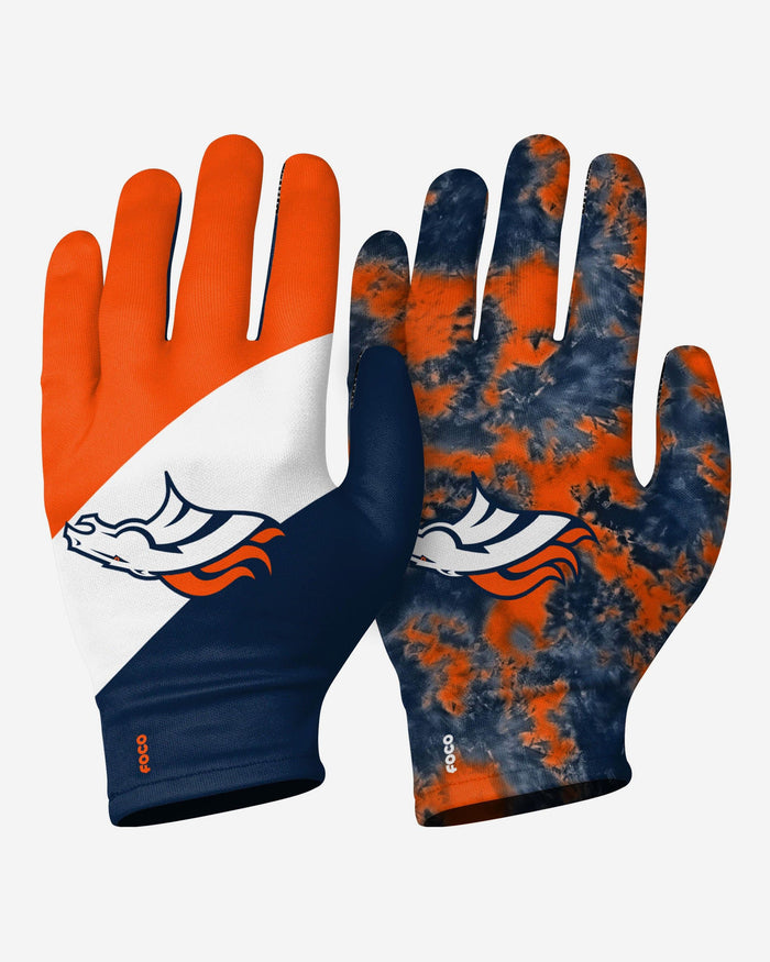 Denver Broncos 2 Pack Reusable Stretch Gloves FOCO S/M - FOCO.com