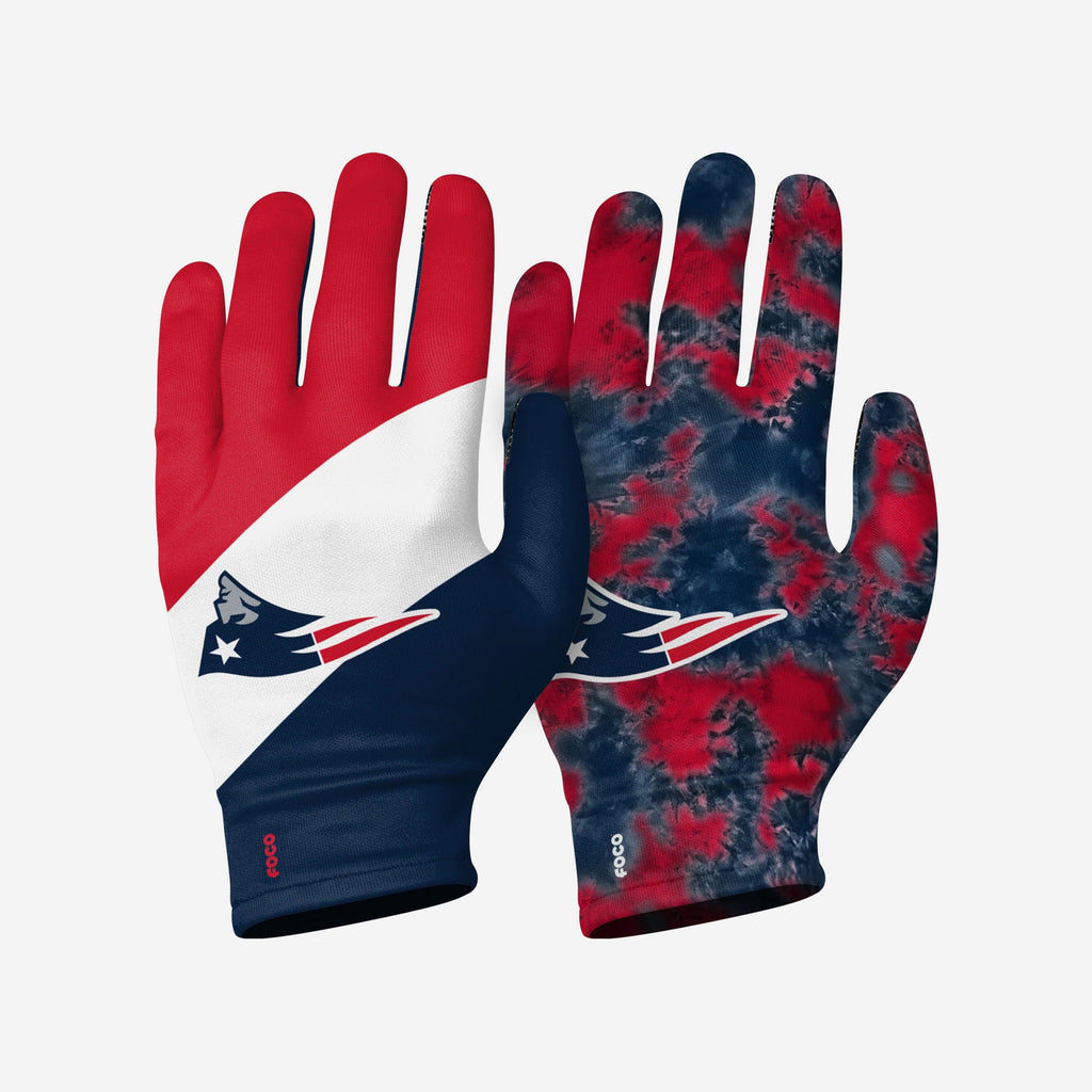 New England Patriots 2 Pack Reusable Stretch Gloves FOCO S/M - FOCO.com