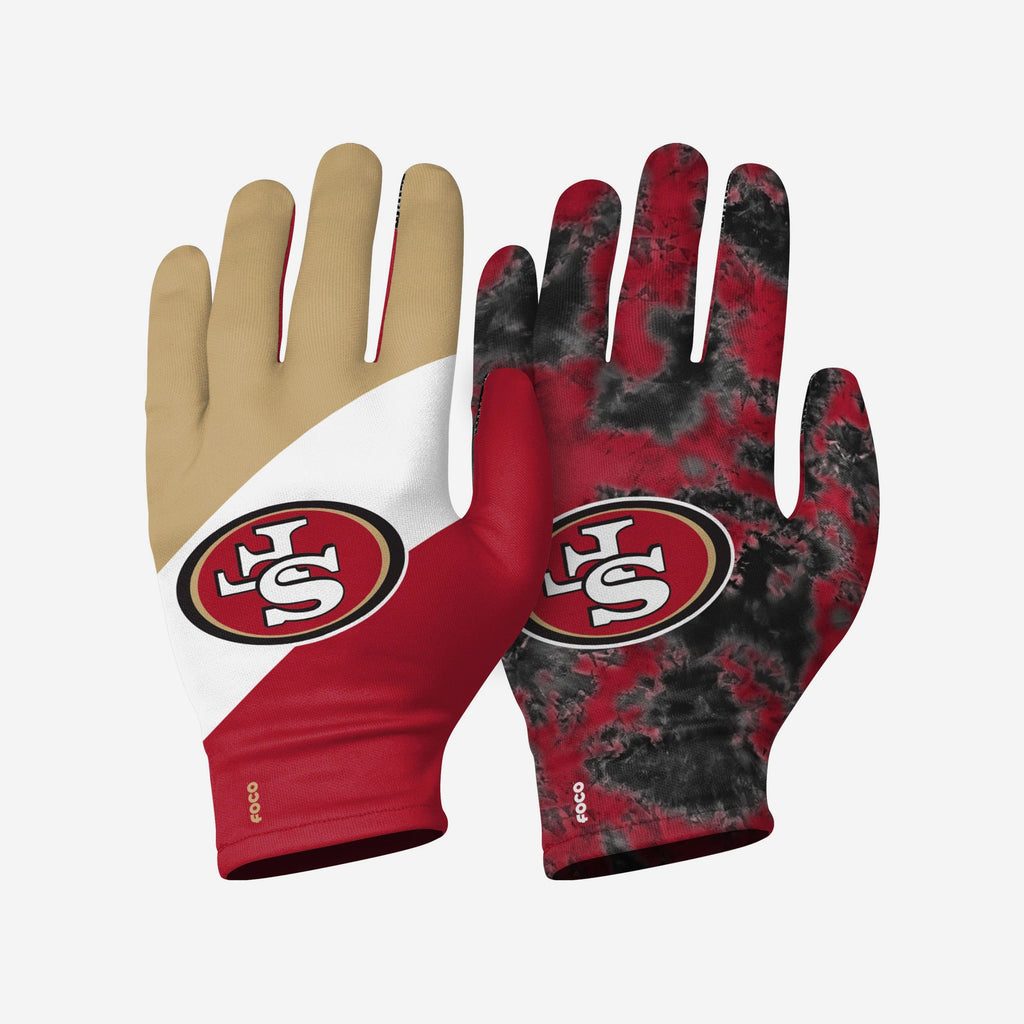 San Francisco 49ers 2 Pack Reusable Stretch Gloves FOCO S/M - FOCO.com