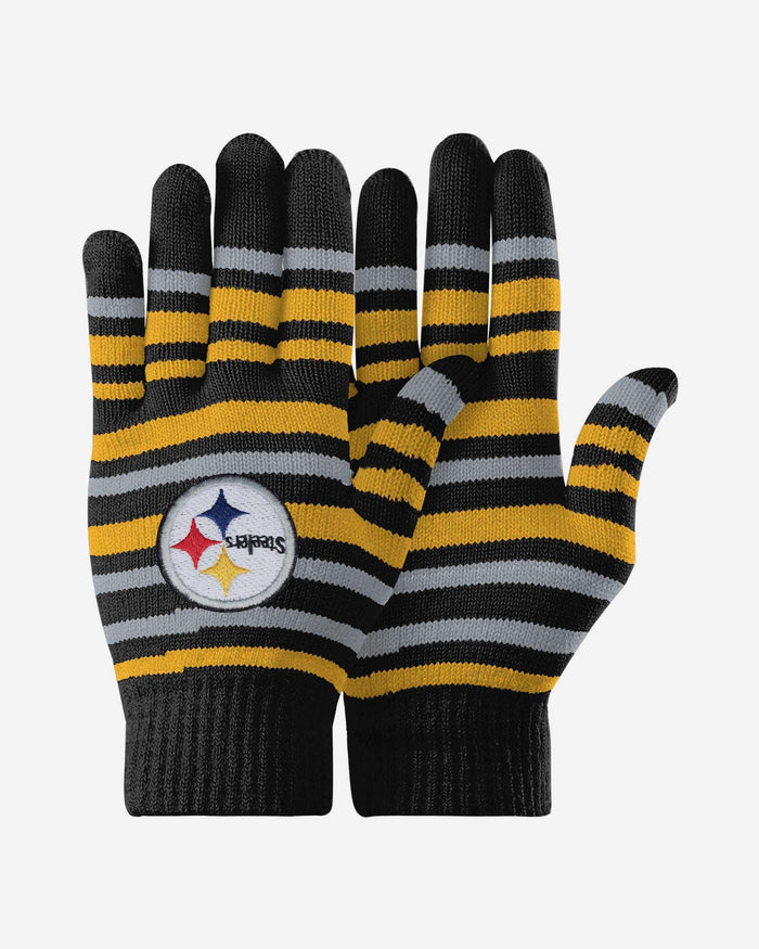 Pittsburgh Steelers Stripe Finger Stretch Glove FOCO - FOCO.com