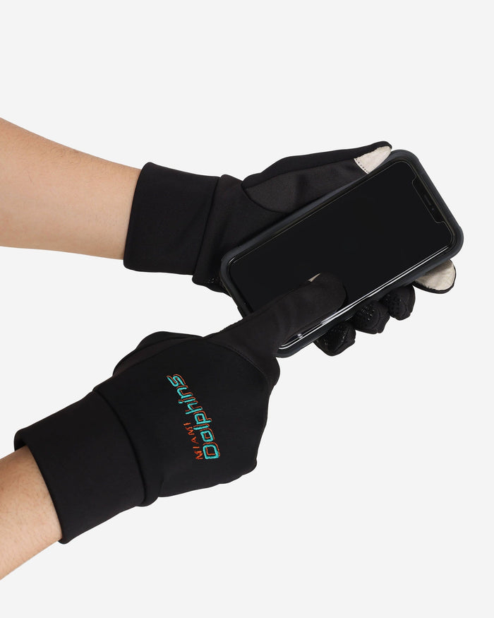 Miami Dolphins Wordmark Neoprene Texting Gloves FOCO - FOCO.com