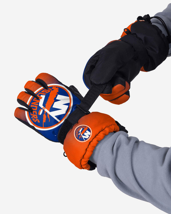 New York Islanders Gradient Big Logo Insulated Gloves FOCO - FOCO.com