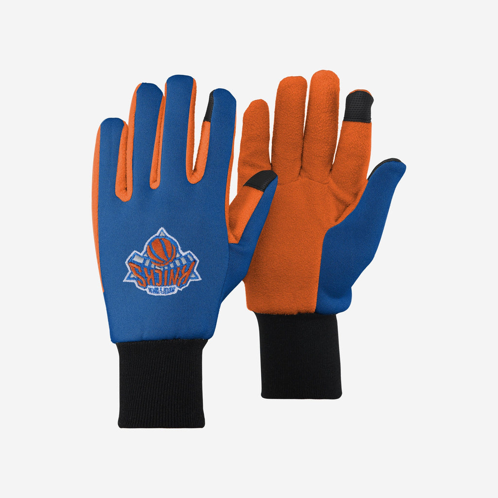 New York Knicks Colored Texting Utility Gloves FOCO - FOCO.com