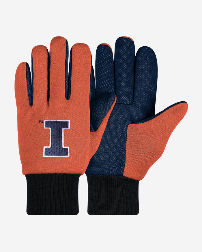 Illinois Fighting Illini Colored Palm Utility Gloves FOCO - FOCO.com