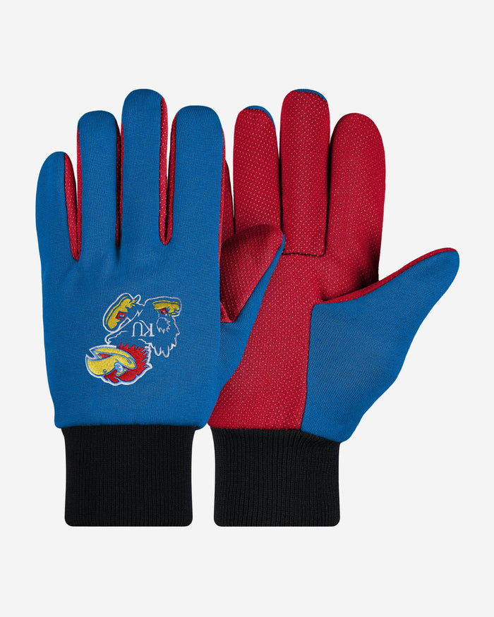 Kansas Jayhawks Colored Palm Utility Gloves FOCO - FOCO.com