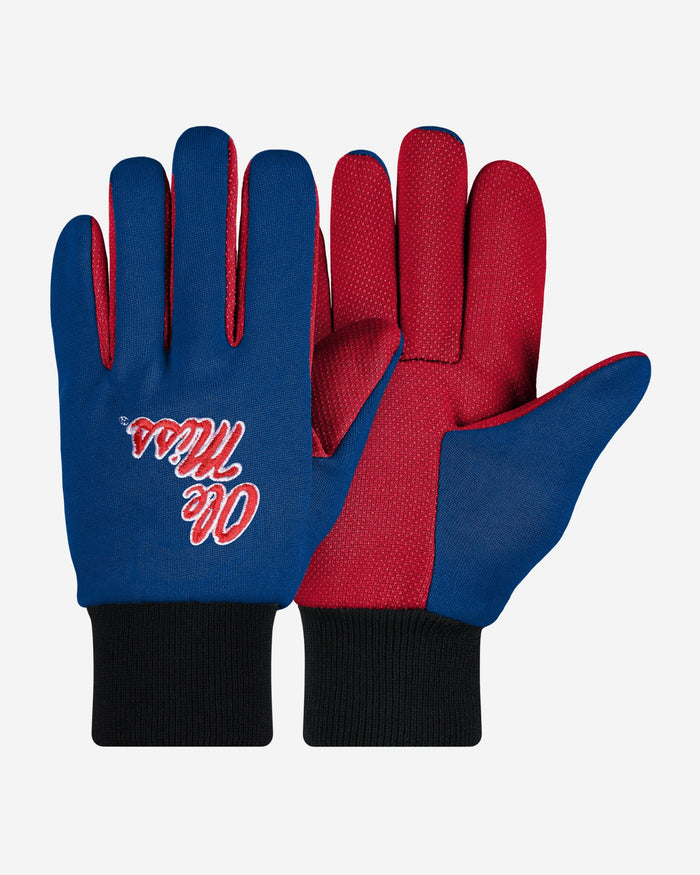 Ole Miss Rebels Colored Palm Utility Gloves FOCO - FOCO.com