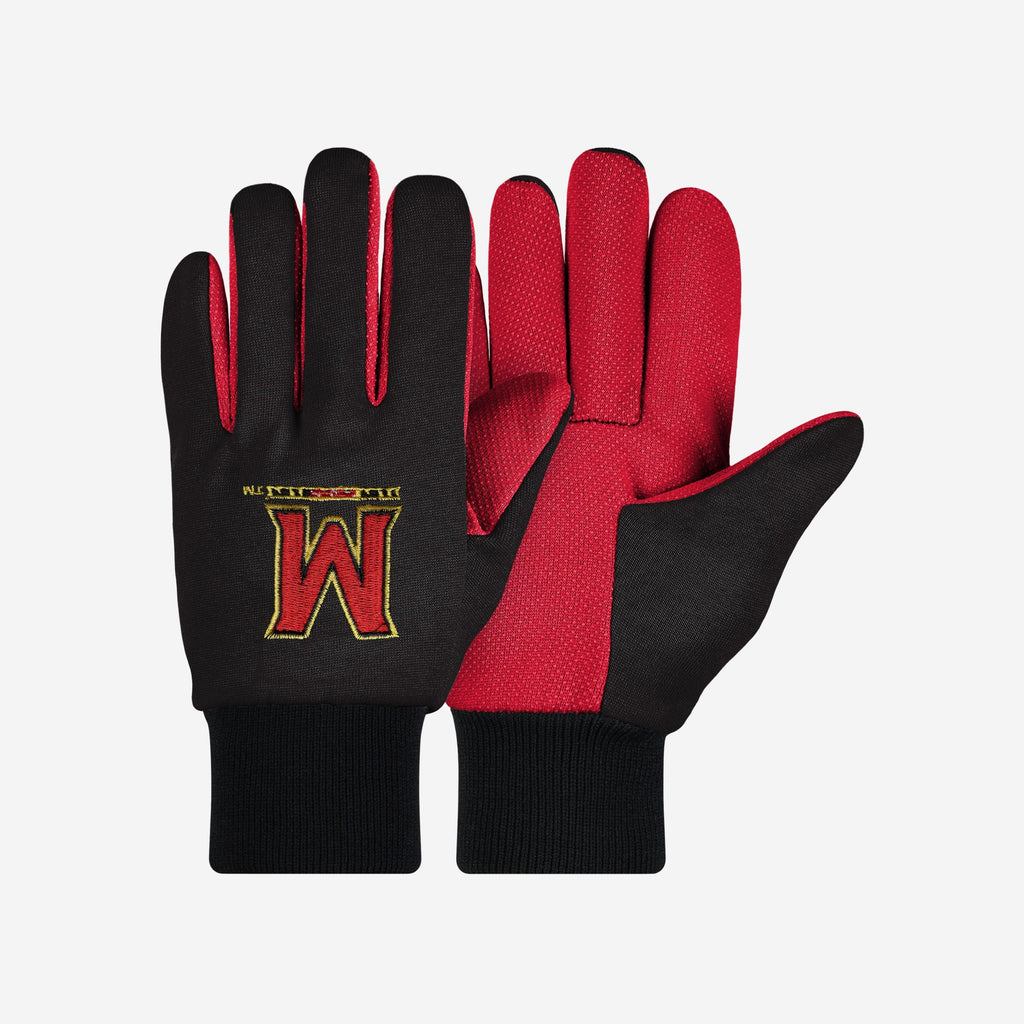 Maryland Terrapins Colored Palm Utility Gloves FOCO - FOCO.com