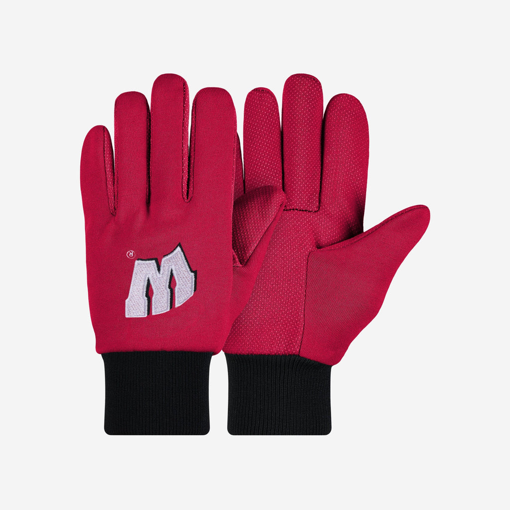 Wisconsin Badgers Colored Palm Utility Gloves FOCO - FOCO.com