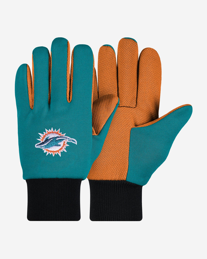 Miami Dolphins Original Colored Palm Utility Gloves FOCO - FOCO.com