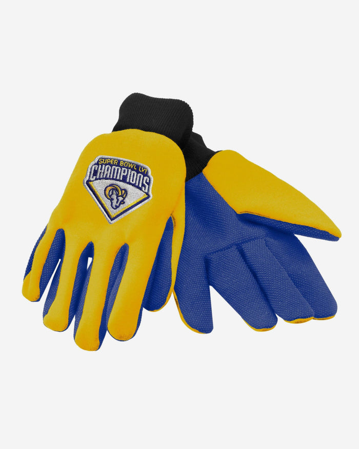 Los Angeles Rams Super Bowl LVI Champions Colored Palm Utility Glove FOCO - FOCO.com