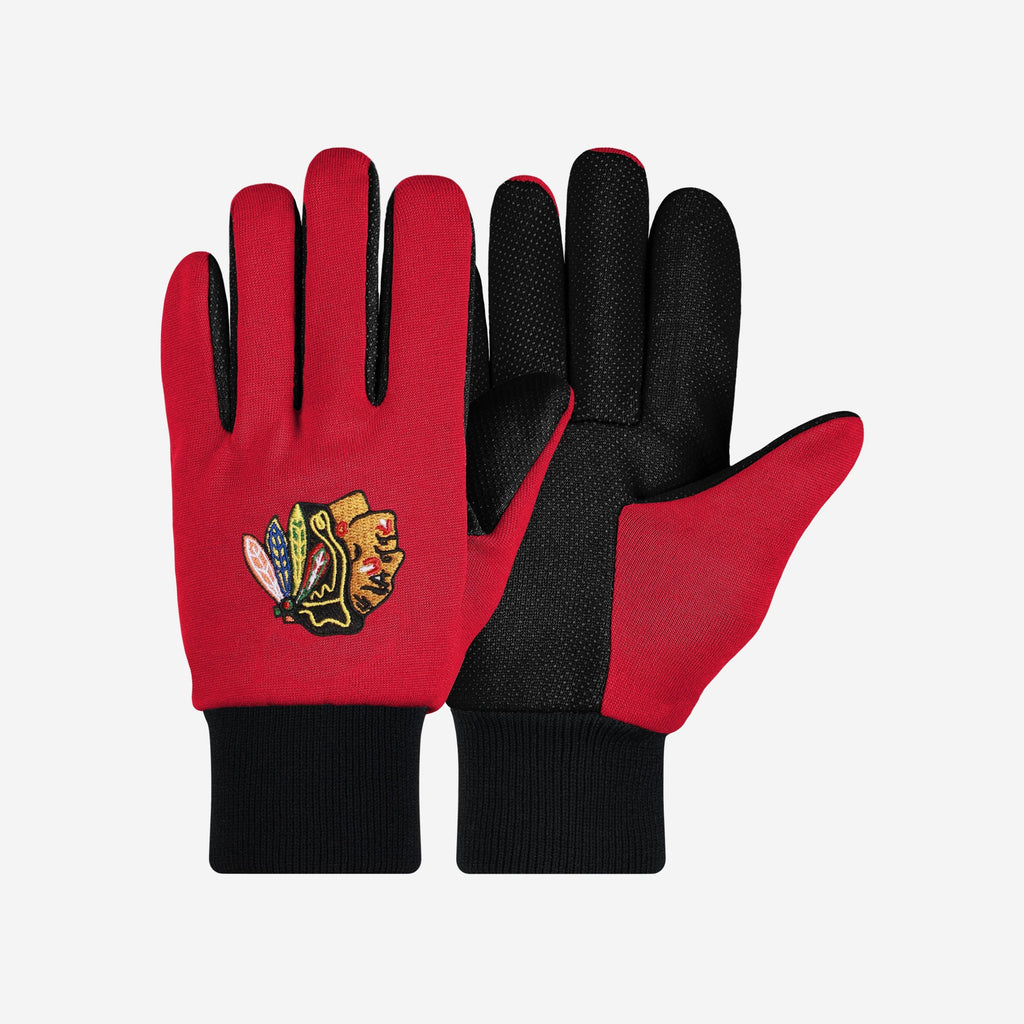 Chicago Blackhawks Colored Palm Utility Gloves FOCO - FOCO.com