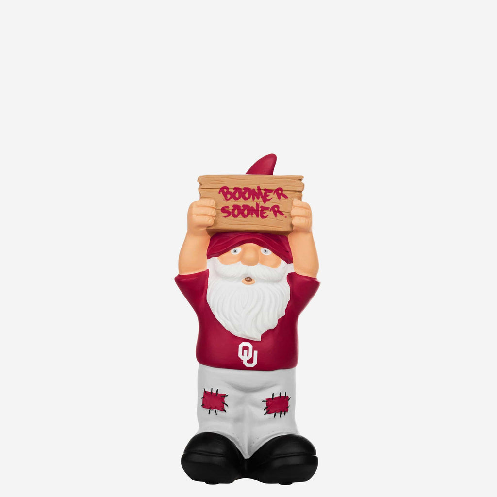 Oklahoma Sooners Slogan Sign Mini Gnome FOCO - FOCO.com