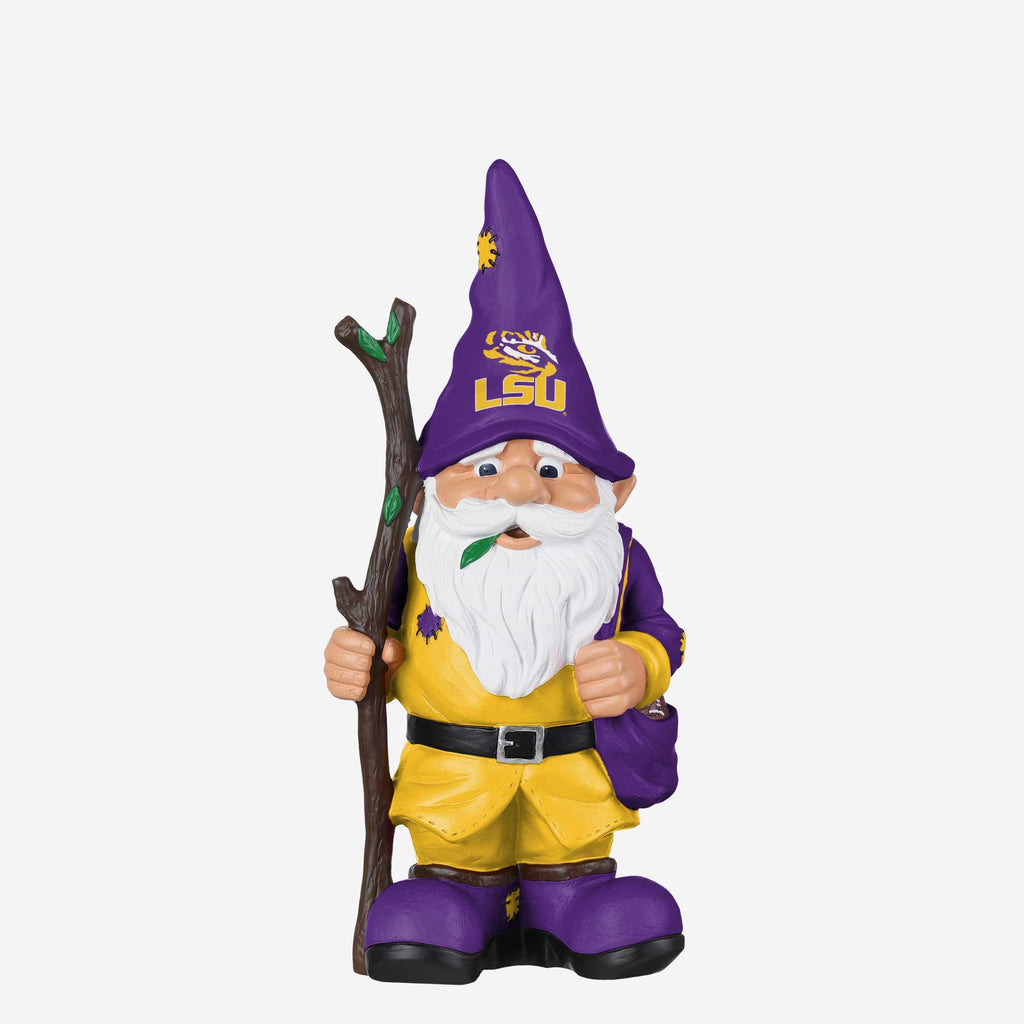 LSU Tigers Holding Stick Gnome FOCO - FOCO.com