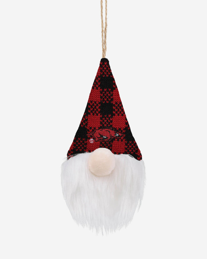 Arkansas Razorbacks Plaid Hat Plush Gnome Ornament FOCO - FOCO.com