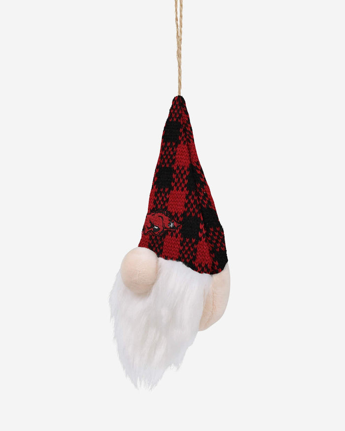 Arkansas Razorbacks Plaid Hat Plush Gnome Ornament FOCO - FOCO.com