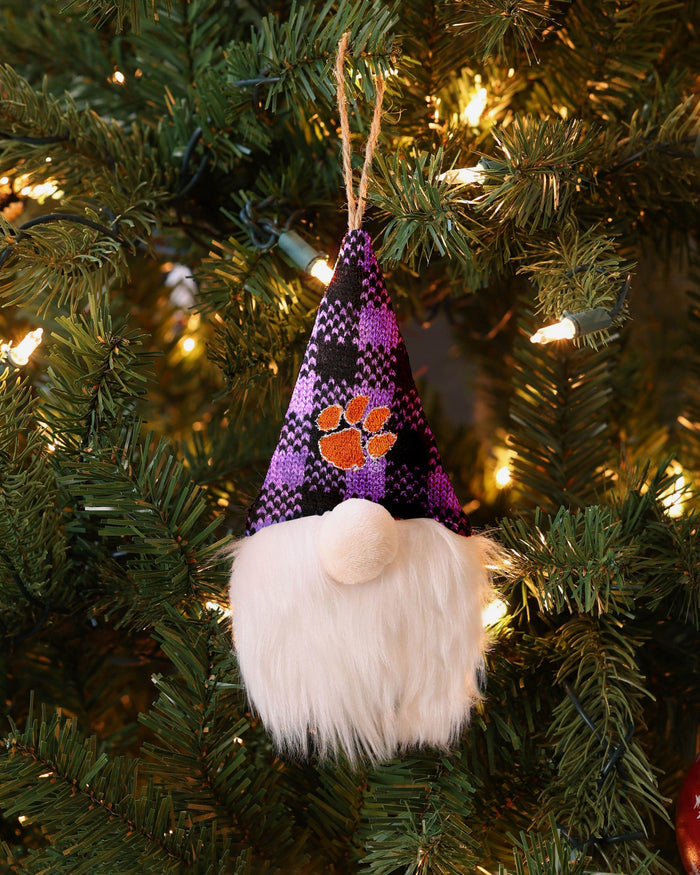 Clemson Tigers Plaid Hat Plush Gnome Ornament FOCO - FOCO.com