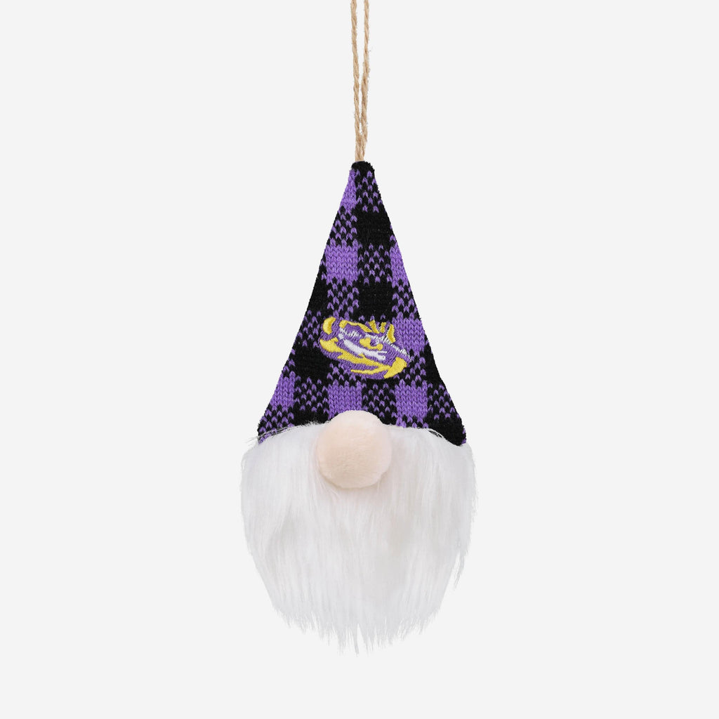 LSU Tigers Plaid Hat Plush Gnome Ornament FOCO - FOCO.com