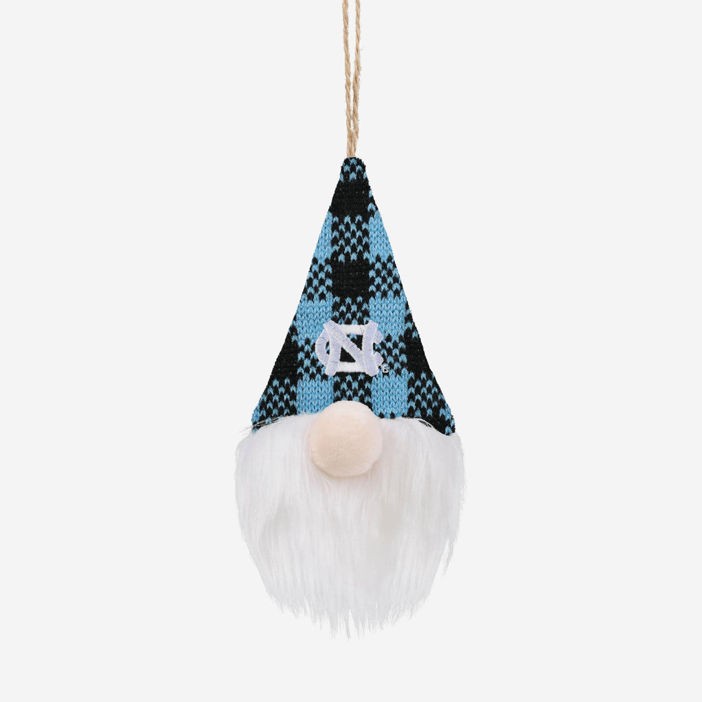 North Carolina Tar Heels Plaid Hat Plush Gnome Ornament FOCO - FOCO.com