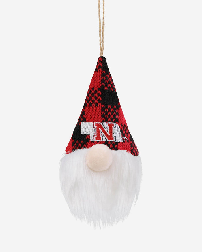 Nebraska Cornhuskers Plaid Hat Plush Gnome Ornament FOCO - FOCO.com