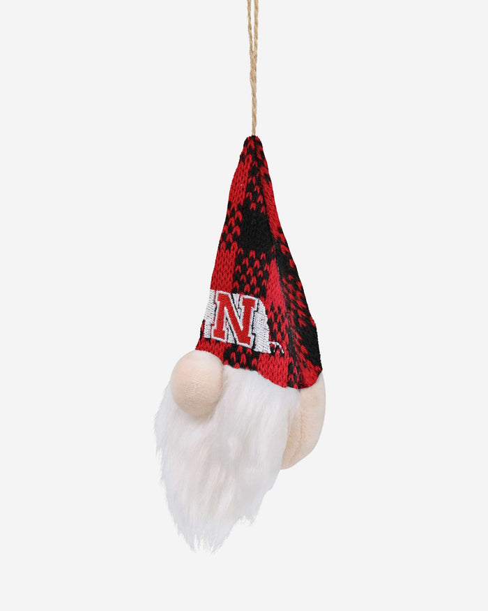 Nebraska Cornhuskers Plaid Hat Plush Gnome Ornament FOCO - FOCO.com