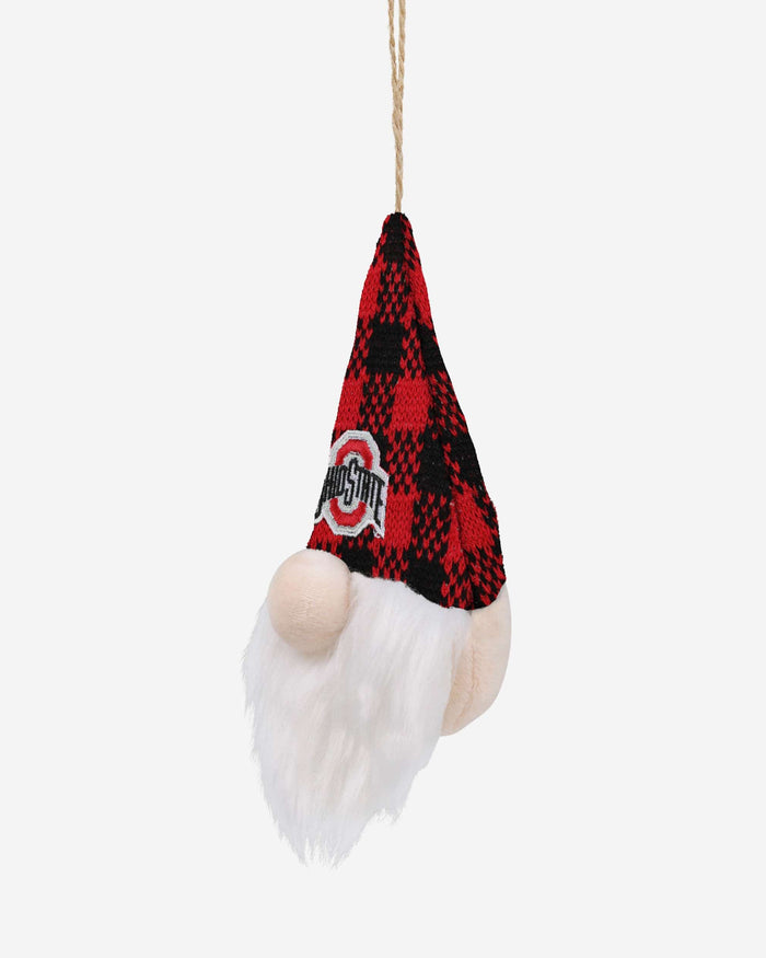 Ohio State Buckeyes Plaid Hat Plush Gnome Ornament FOCO - FOCO.com