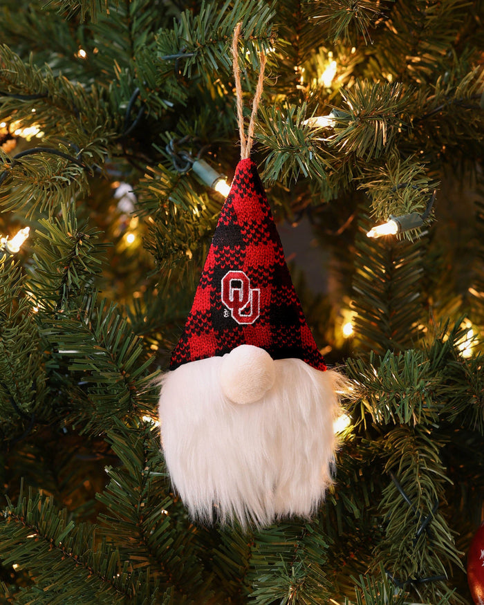Oklahoma Sooners Plaid Hat Plush Gnome Ornament FOCO - FOCO.com