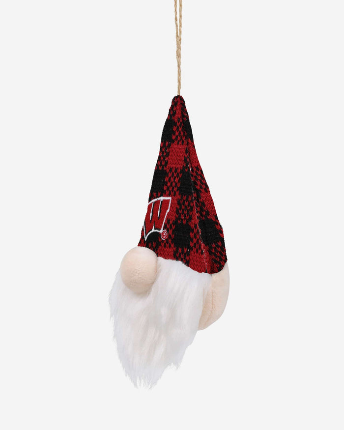 Wisconsin Badgers Plaid Hat Plush Gnome Ornament FOCO - FOCO.com