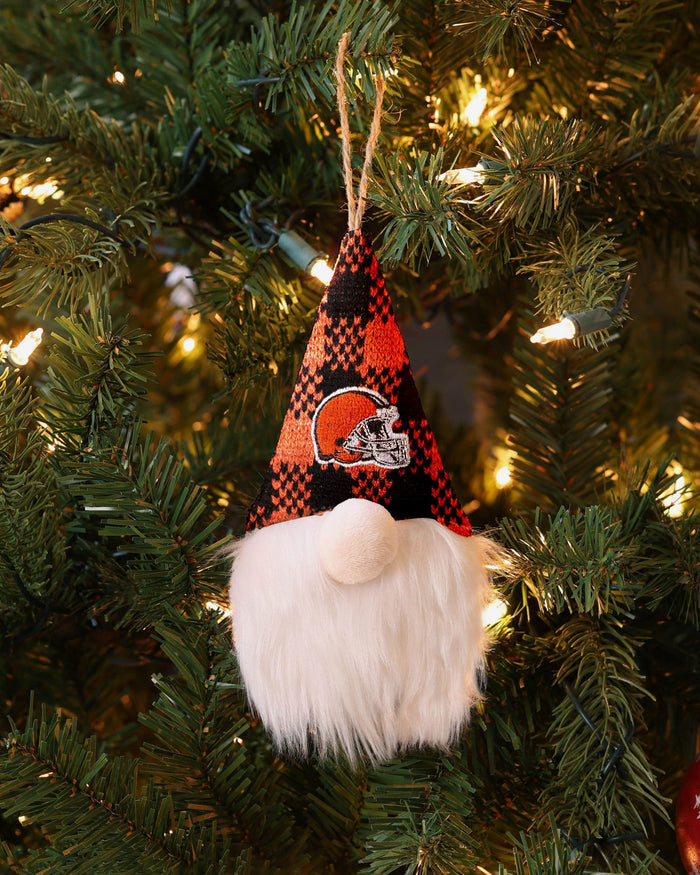 Cleveland Browns Plaid Hat Plush Gnome Ornament FOCO - FOCO.com