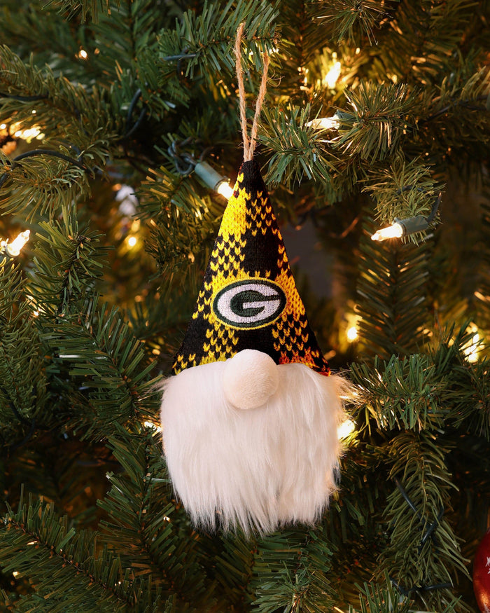 Green Bay Packers Plaid Hat Plush Gnome Ornament FOCO - FOCO.com