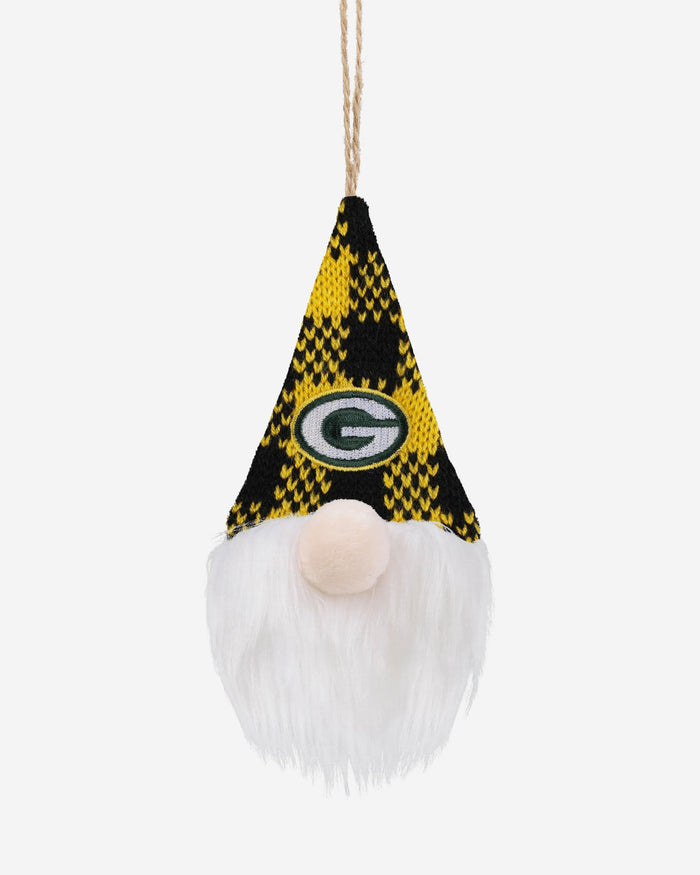 Green Bay Packers Plaid Hat Plush Gnome Ornament FOCO - FOCO.com