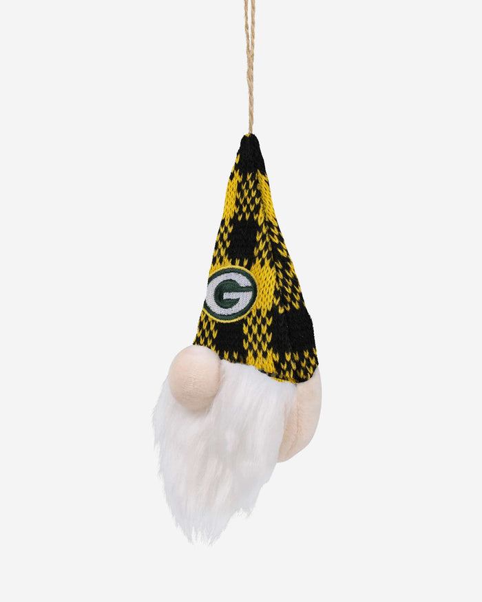 Green Bay Packers Plaid Hat Plush Gnome Ornament FOCO - FOCO.com