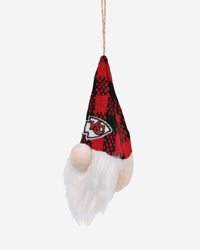 Kansas City Chiefs Plaid Hat Plush Gnome Ornament FOCO - FOCO.com