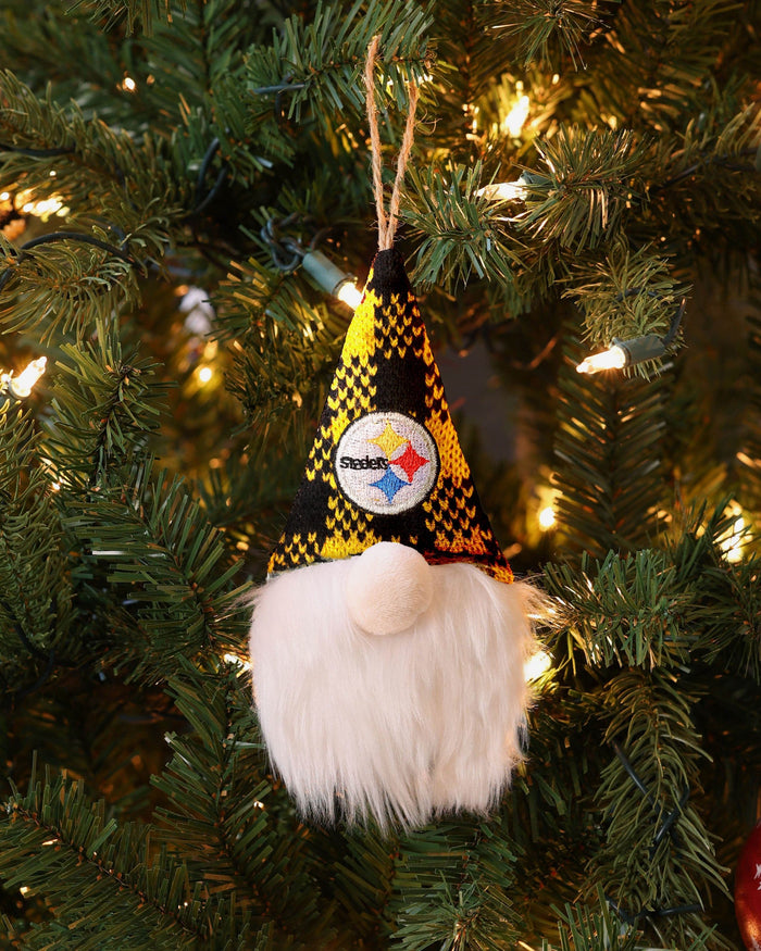 Pittsburgh Steelers Plaid Hat Plush Gnome Ornament FOCO - FOCO.com