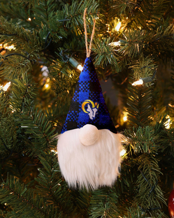 Los Angeles Rams Plaid Hat Plush Gnome Ornament FOCO - FOCO.com