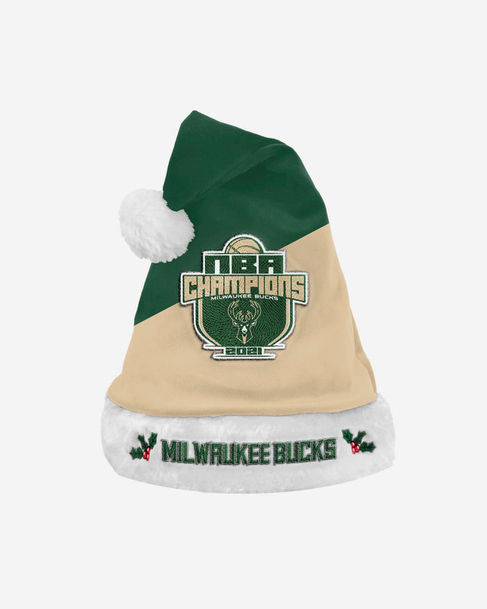 Milwaukee Bucks 2021 NBA Champions Basic Santa Hat FOCO - FOCO.com