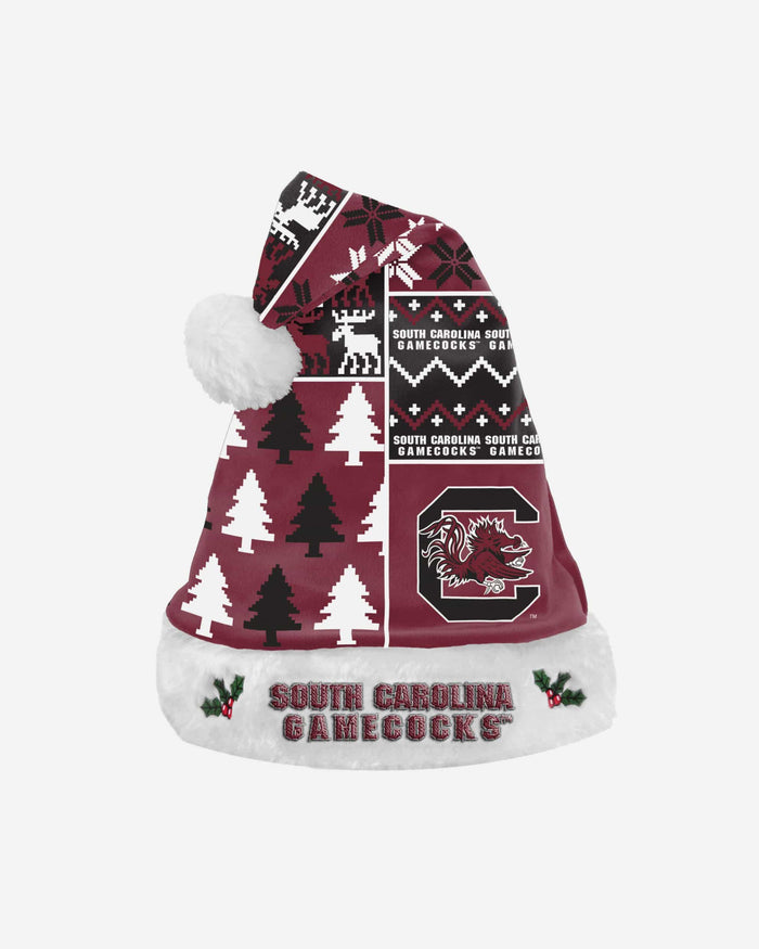 South Carolina Gamecocks Busy Block Family Holiday Santa Hat FOCO - FOCO.com