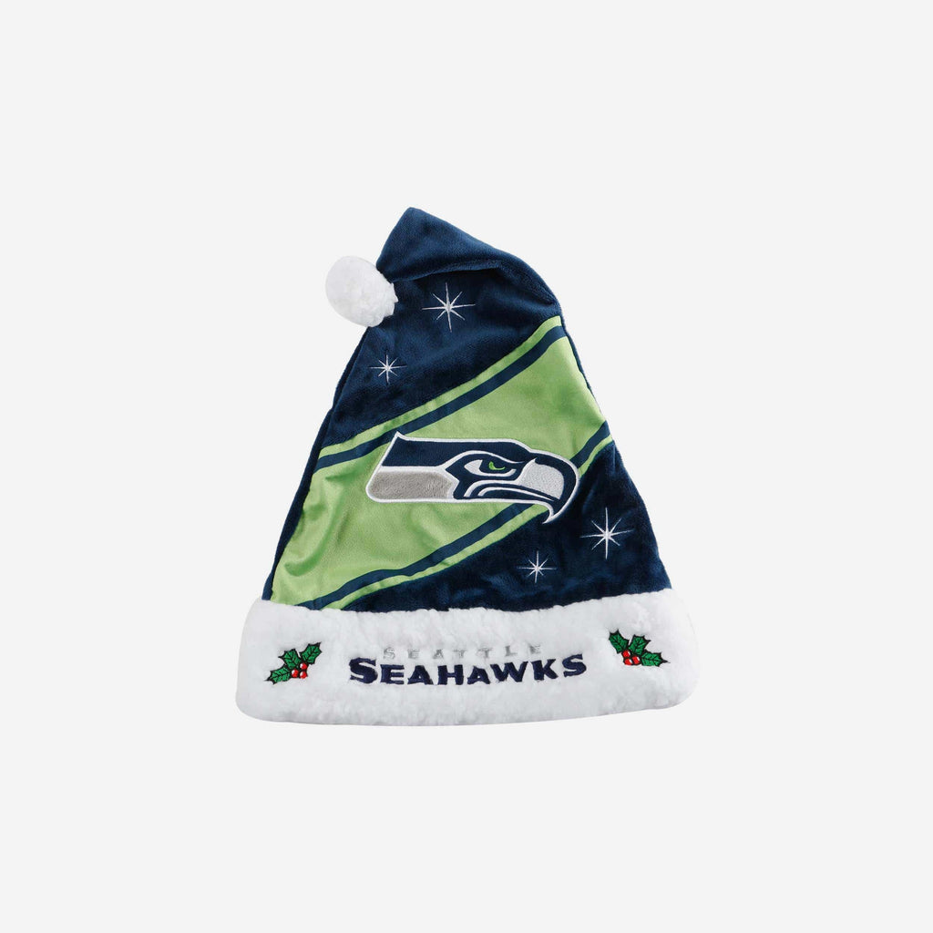 Seattle Seahawks High End Santa Hat FOCO - FOCO.com