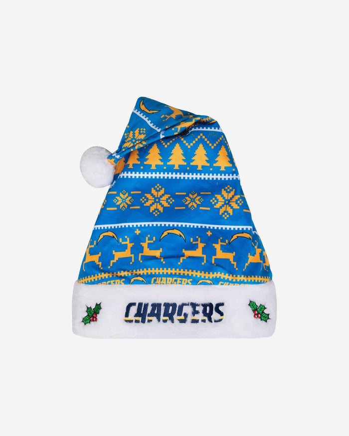 Los Angeles Chargers Family Holiday Santa Hat FOCO - FOCO.com