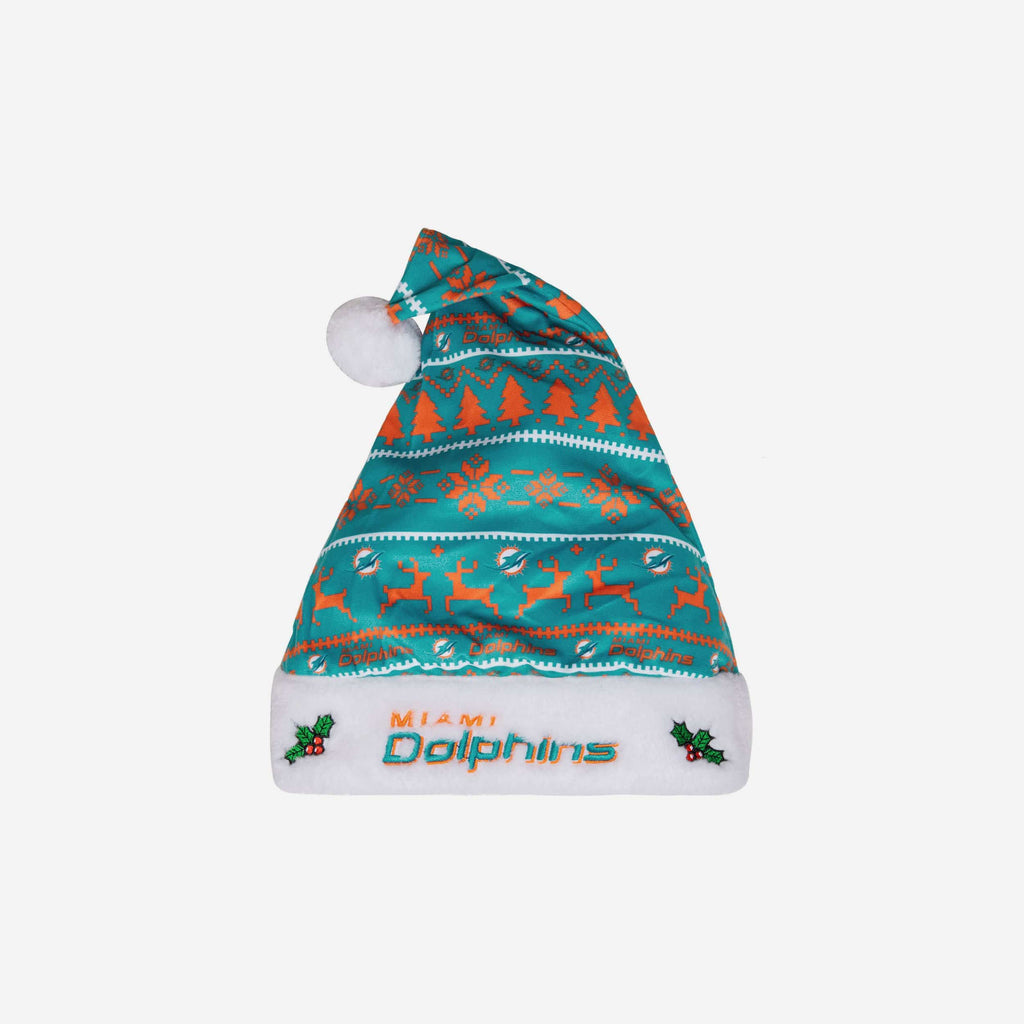 Miami Dolphins Family Holiday Santa Hat FOCO - FOCO.com